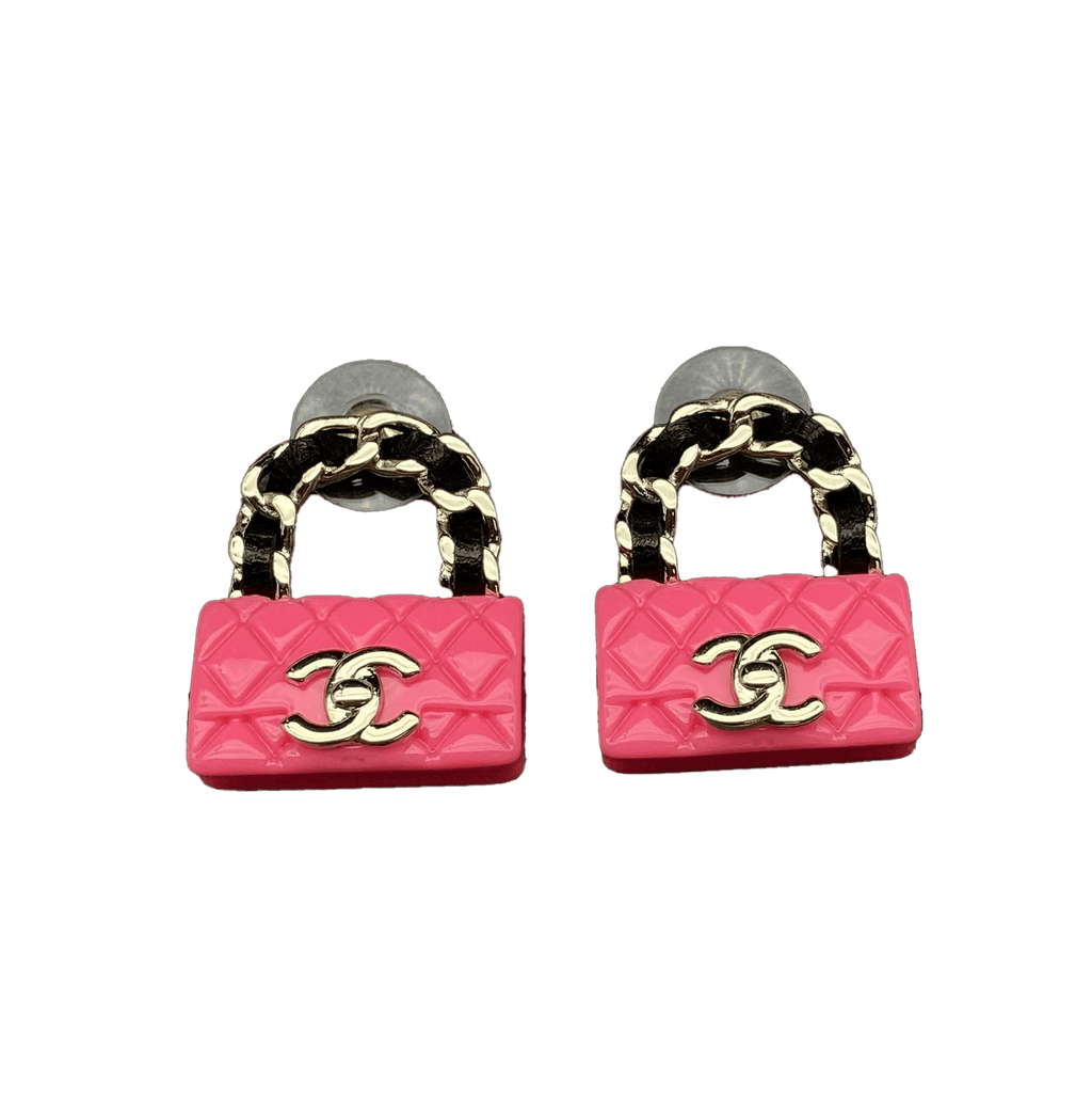 18K Classic Pink CC Bag Earrings