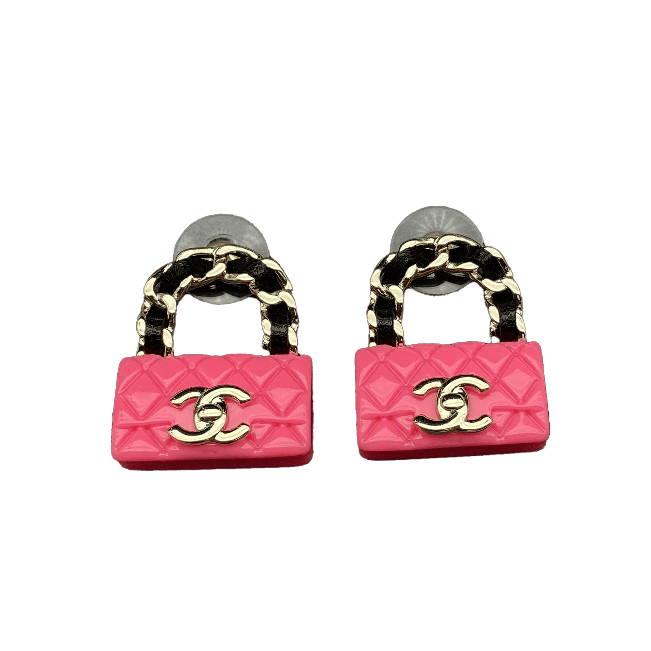 18K Classic Pink CC Bag Earrings