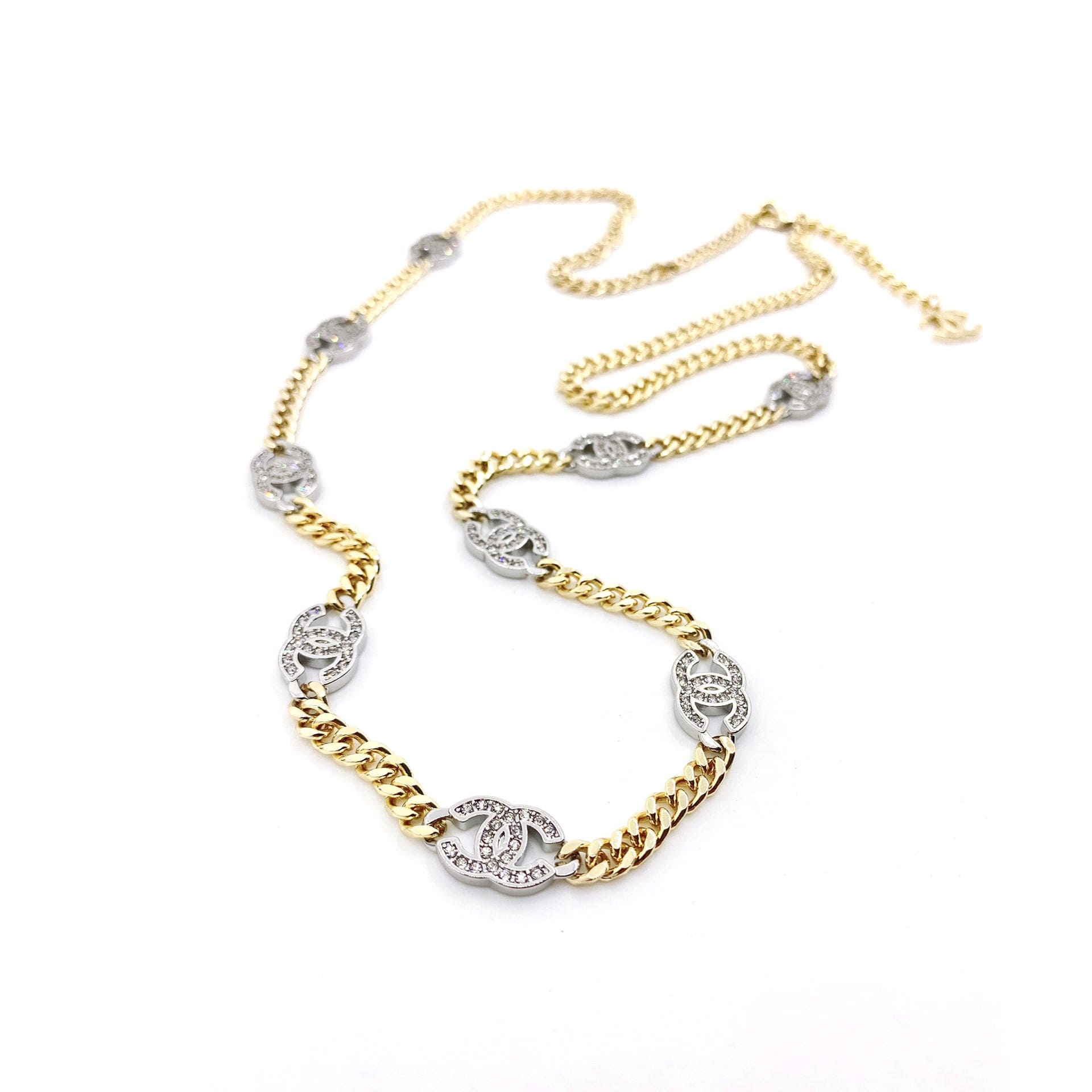 18K Crystal CC Chain Link Necklace