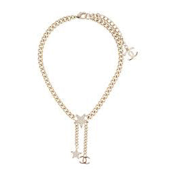 18K CC Rhinestone Star Chain Necklace