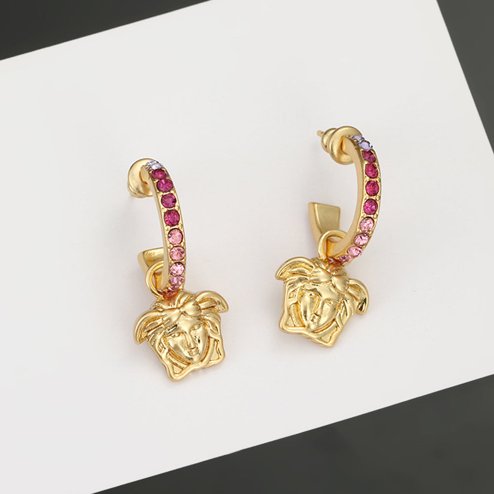 18K Ver Pink Crystals Earrings