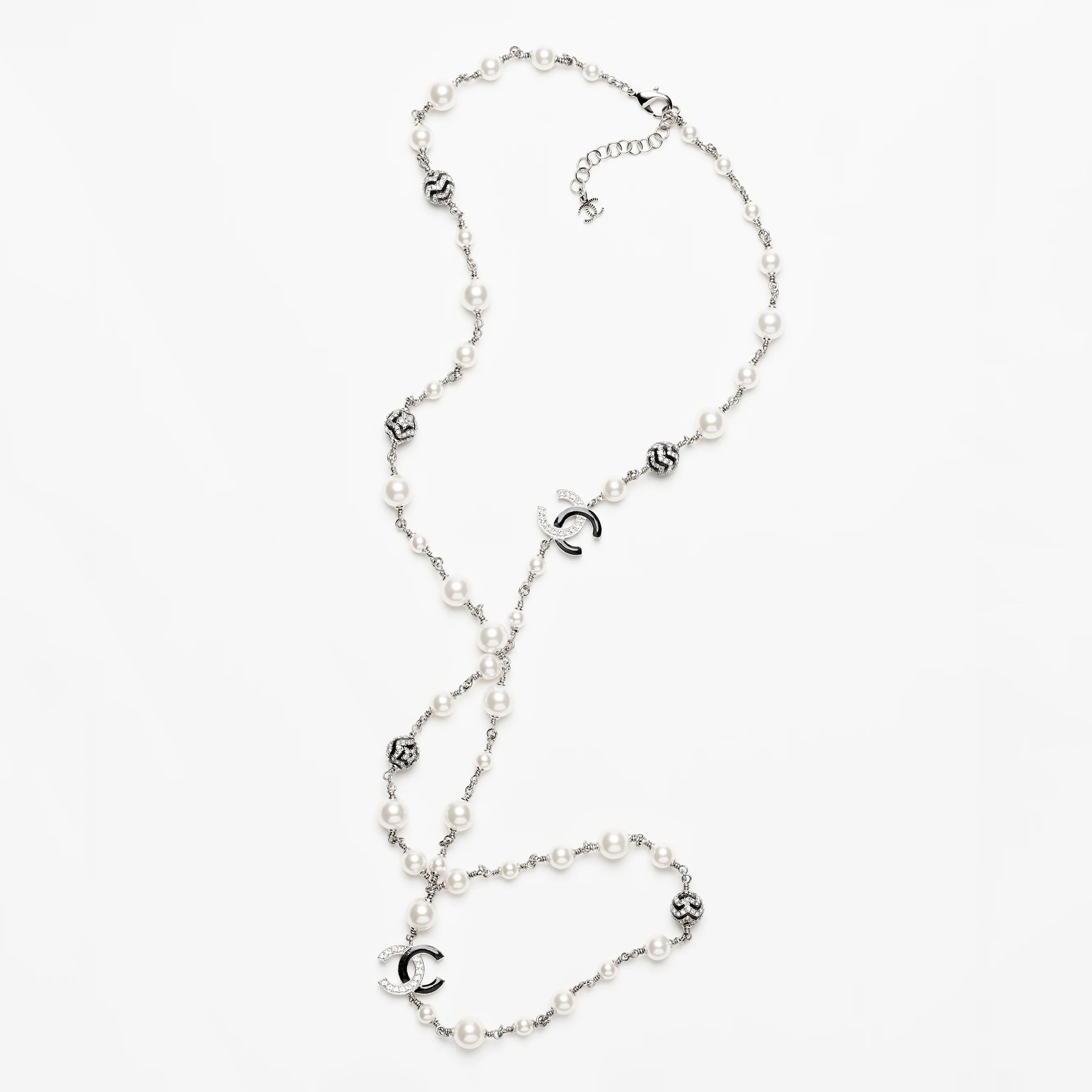 18K CC Star Pearls Long Necklace