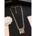 18K CC Pink Logo Chain Necklace