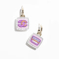 18K CC Pink Bottle Earrings