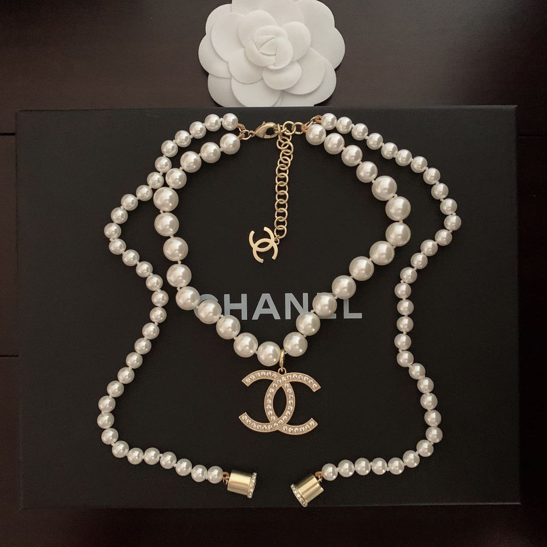 18K CC Pearls Long Necklace