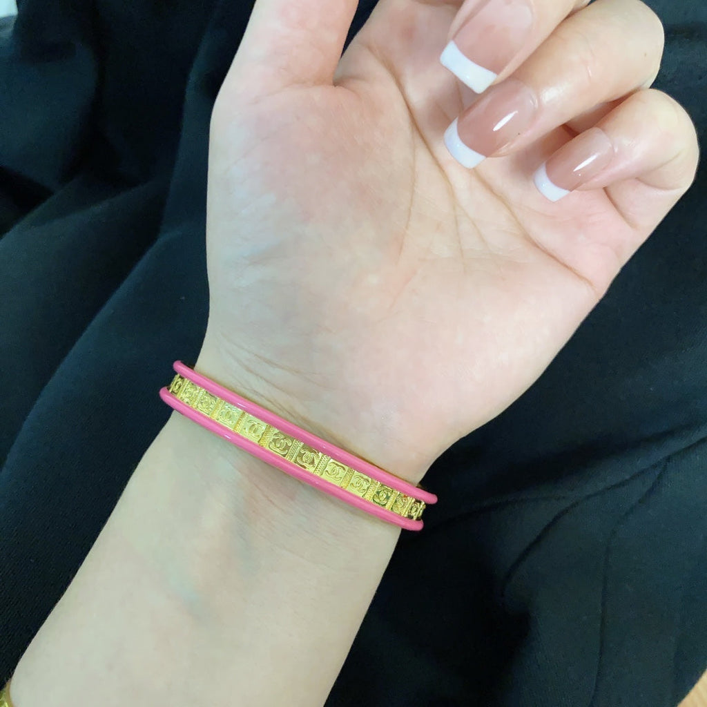18K CC Pink Open Cuff Bracelet