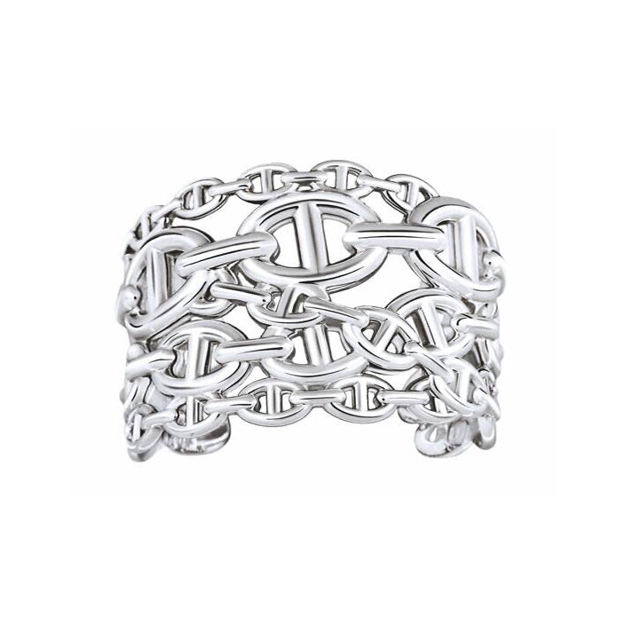 18K Chaine D'Ancre Wide Cutwork H Bracelet