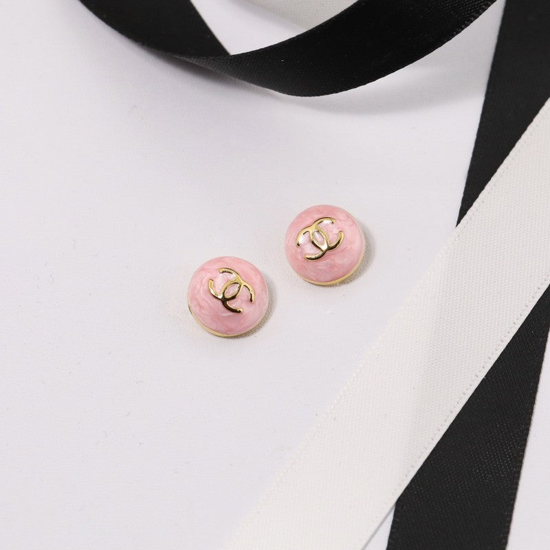 18K CC Purple & Pink Gold Earrings