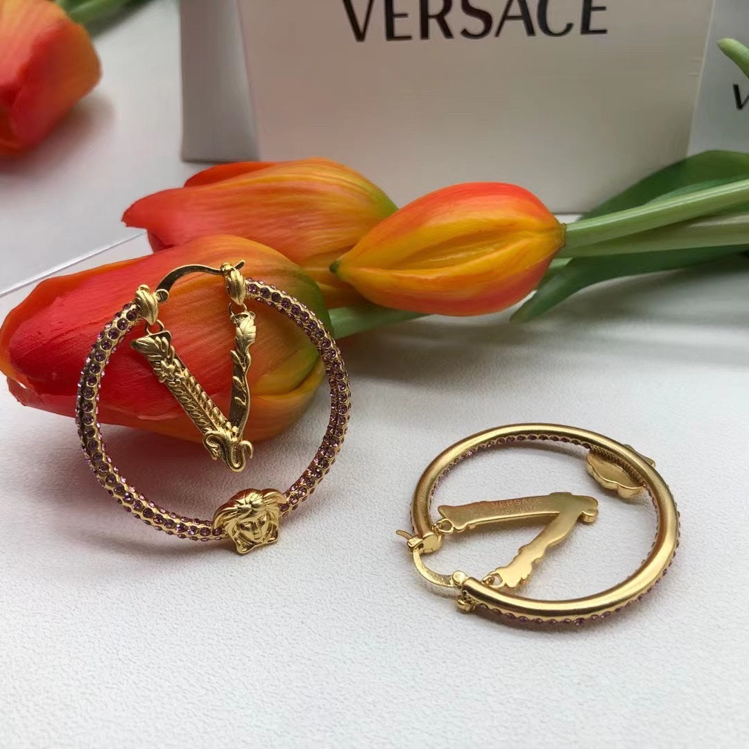 18K Pink Crystals Earrings