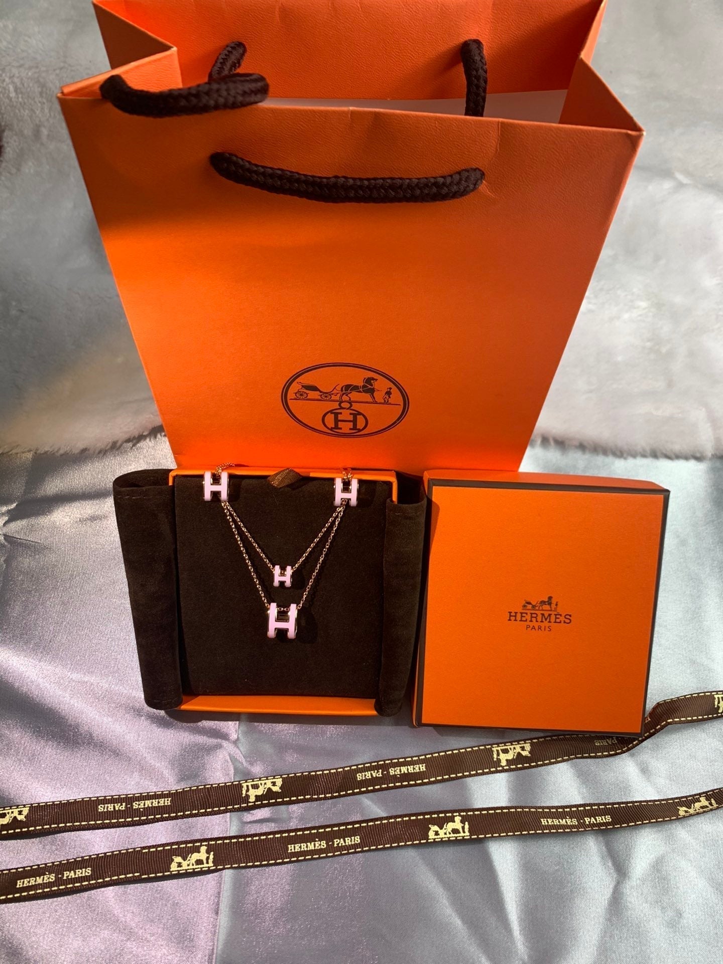 18K Mini Pop H Pink Necklace