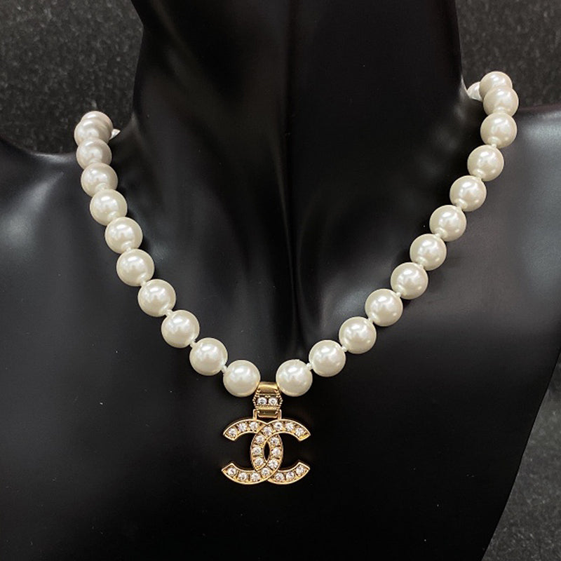18K CC Pearl Chain Necklace