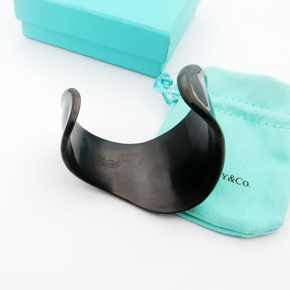 18K T Elsa Peretti Small Bone Cuff Black Bracelet